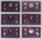 1985, 1987, 1988, 1990, 1991, 1992 U.S. Proof Sets