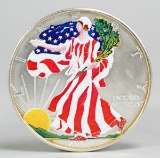 2001 American Eagle/Walking Liberty 1oz. Fine Silver Colorized Dollar