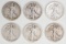 6 - Walking Liberty Silver Half Dollars; 1918-S, 1920-P, 1920-D &