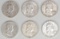 6 - Franklin Silver Half Dollars; 3-1962-D & 3-1963-D