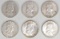 6 - Franklin Silver Half Dollars; 3-1962-D & 3-1963-D