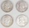 4 - Franklin Silver Half Dollars; 2-1962-D & 21963-D