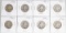 8 - Washington Silver Quarters; Various Dates/Mints