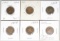 6 - Flying Eagle One Cent; 2-1857 & 4-1858