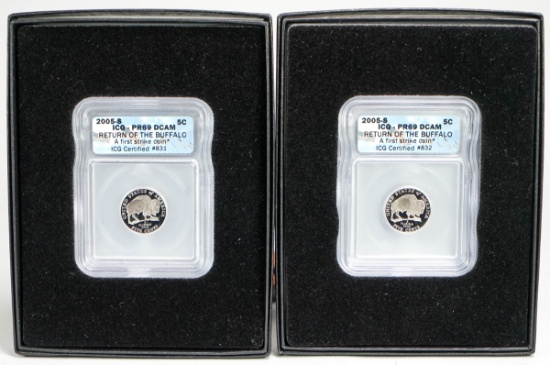 2 - 2005-S Return Of The Buffalo First Strike Coins, ICG-PR69 DCAM