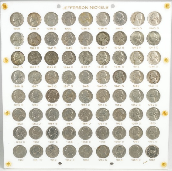 Jefferson Nickel Set In A Capitol Holder; 1938-1965