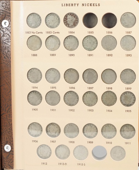 Liberty "V" Nickel Book, Incomplete (51 Coins +/-)