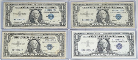 3  $1 Series of 1957 Blue Seal Silver Certificate Star Notes