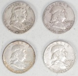 4 - Franklin Silver Half Dollars; 2-1962-D & 21963-D