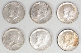 6 - 1964-D Kennedy Silver Half Dollars