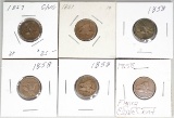 6 - Flying Eagle One Cent; 2-1857 & 4-1858
