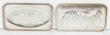 The General Train Engine & Stagecoach Silver 1 Oz .999 Fine Silver Bars