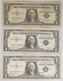 3  $1 Series of 1957 Blue Seal Silver Certificate Star Notes