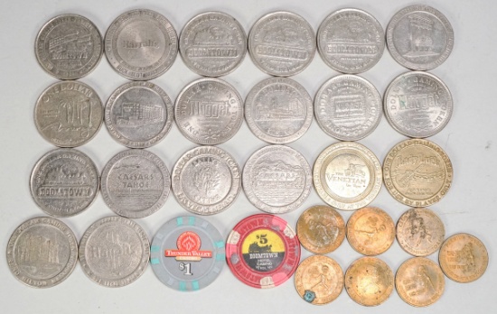 Casino Tokens & Poker Chips; Caesar, Bally's, Harrah's & More