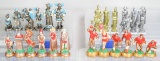 4 Sets of Hand Cast Chessmen; Football (Red Shirt), Robin Hood & More