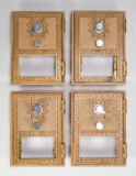 4 Vtg Brass Post Office Doors By Oro Mfg.