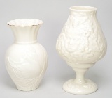 Belleek Bacchus Fairy Lamp & Swan Vase