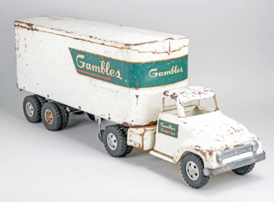 Tonka Gambles "The Friendly Store" Semi w/ Trailer, Ca. 1950's