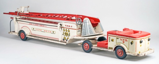 Marx - Lumar Hook & Ladder 9 V.F.D. Fire Truck, Ca. 1960's