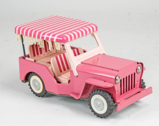Pink Pressed Steel Jeep w/ Top - Fringe, Japan