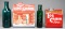 2 Vtg Log Cabin Syrup Tins & 2 Green Palmers Bottles
