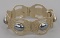 Sterling Silver Southwest Style Bracelet w/ Onyx Colored Stones, Mexico