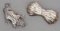 Alligator & Bow Sterling Silver Brooches
