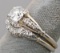 18k Diamond Wedding Set w/ Large Center Stone, Sz. 6.5