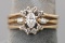 14k Ladies Wedding Set w/ Marquis Center Stone, Sz. 6.5