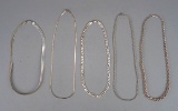 5 Silver Chains - Necklaces