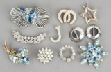 11 Vintage Rhinestone Brooches/Pins