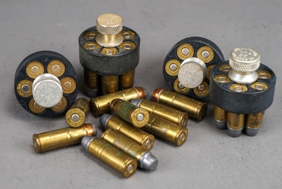 45 Revolver Auto Loaders w/ .45 Colt Ammo, 34 Rds.. Total