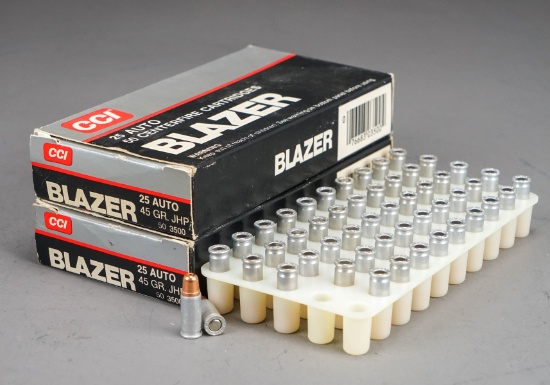 CCI Blazer 25 Auto 45 gr JHP Cartridges, 100 Rds.