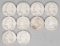 10 Washington Silver Quarters; Various Dates/Mints
