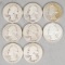 8 Washington Silver Quarters; Various Dates/Mints
