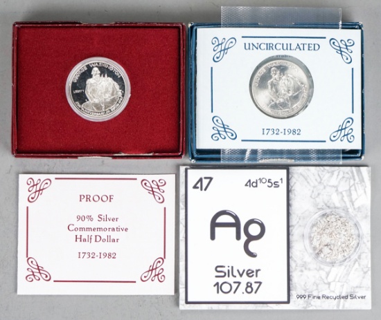 2 George Washington Commemorative Half Dollars &