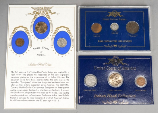 2 Indian Head Collection Sets & Rare Coins of the 19th Century Coin Set