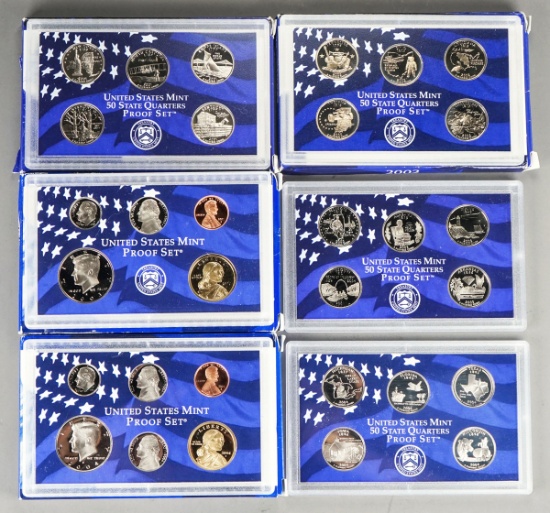 2001 & 2002 U.S. Mint State Quarter Proof Sets & 2003/2004 U.S. Mint Proof Sets