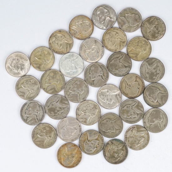 32 US Wartime Silver Nickels