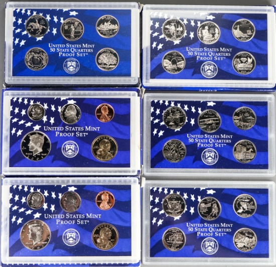 1999/2003 U.S. Mint State Quarter Proof Sets & 2001/2002 U.S. Mint Proof Sets