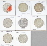 8 Kennedy 40% Silver Half Dollars