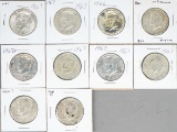 10 Kennedy 40% Silver Half Dollars