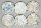 6 Kennedy 40% Silver Half Dollars