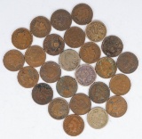 26 Indian Head Pennies; Various Dates/Mints