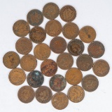 28 Indian Head Pennies; Various Dates/Mints
