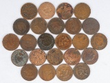 24 Indian Head Pennies; Various Dates/Mints