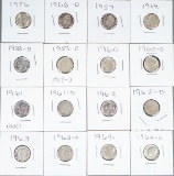 16 Roosevelt Silver Dimes; Various Dates/Mints