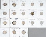 18 Roosevelt Silver Dimes; Various Dates/Mints