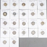 22  Roosevelt Silver Dimes; Various Dates/Mints