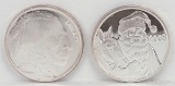 Liberty Indian Head & 2003 Santa 1 Troy Oz. .999 Fine Silver Rounds